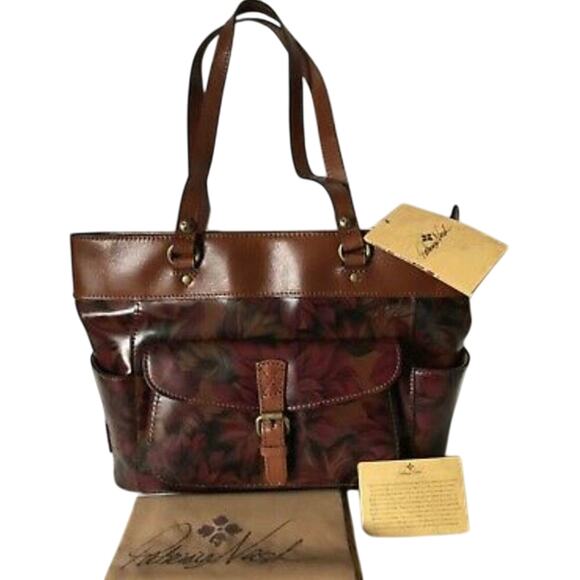 PATRICIA NASH‎ “BOLSENA TOTE” HANDMADE LEATHER ENGLISH MUMS DESIGN SHOULDER tote - Picture 1 of 9